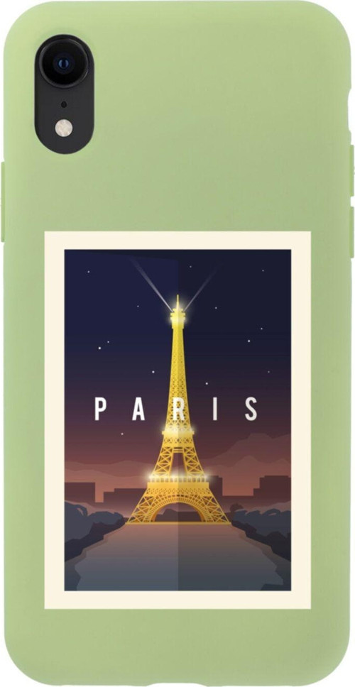 İphone Xr Paris Tasarımlı Yeşil Telefon Kılıfı