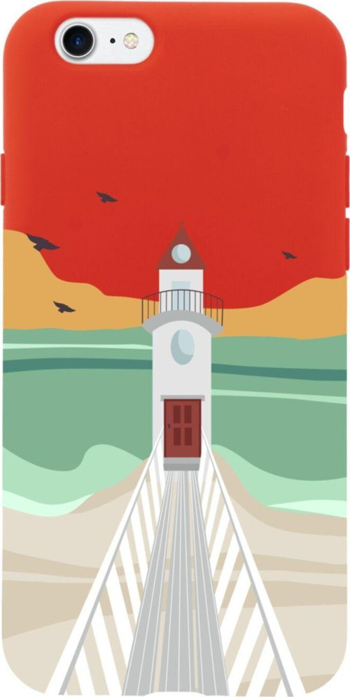 İphone 7 Lighthouse Tasarımlı Kırmızı Telefon Kılıfı