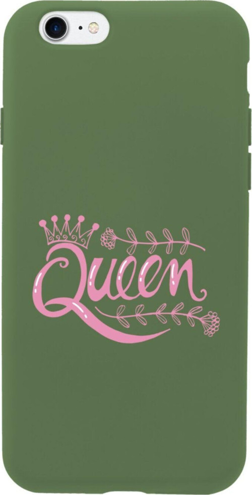 İphone 8 Queen Tasarımlı Haki Telefon Kılıfı