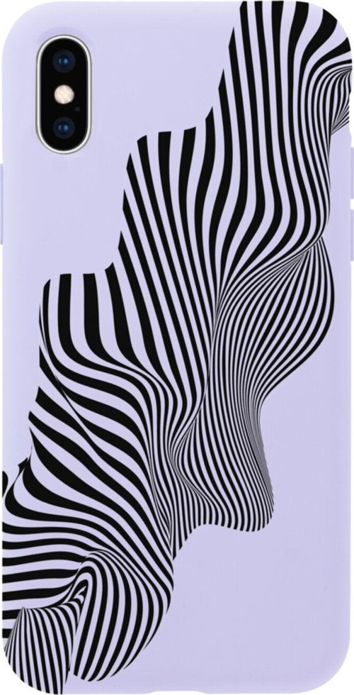 İphone Xs Local Zebra Tasarımlı Lila Telefon Kılıfı