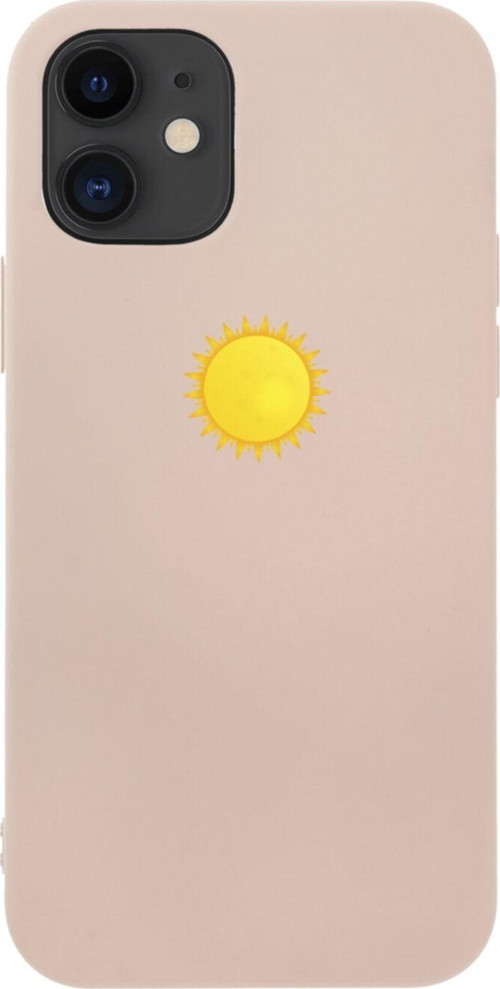 İphone 12 Sun Tasarımlı Pembe Telefon Kılıfı