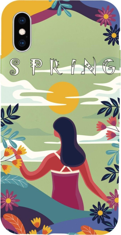 İphone Xs Spring Tasarımlı Yeşil Telefon Kılıfı