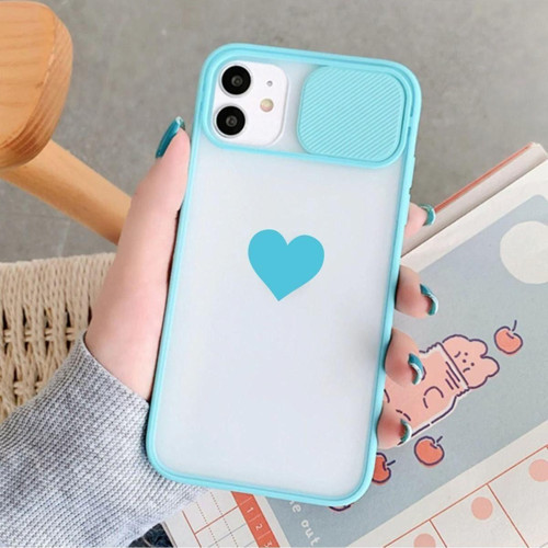 Iphone 11 Kalp Desenli Kamera Korumalı Mint Telefon Kılıfı