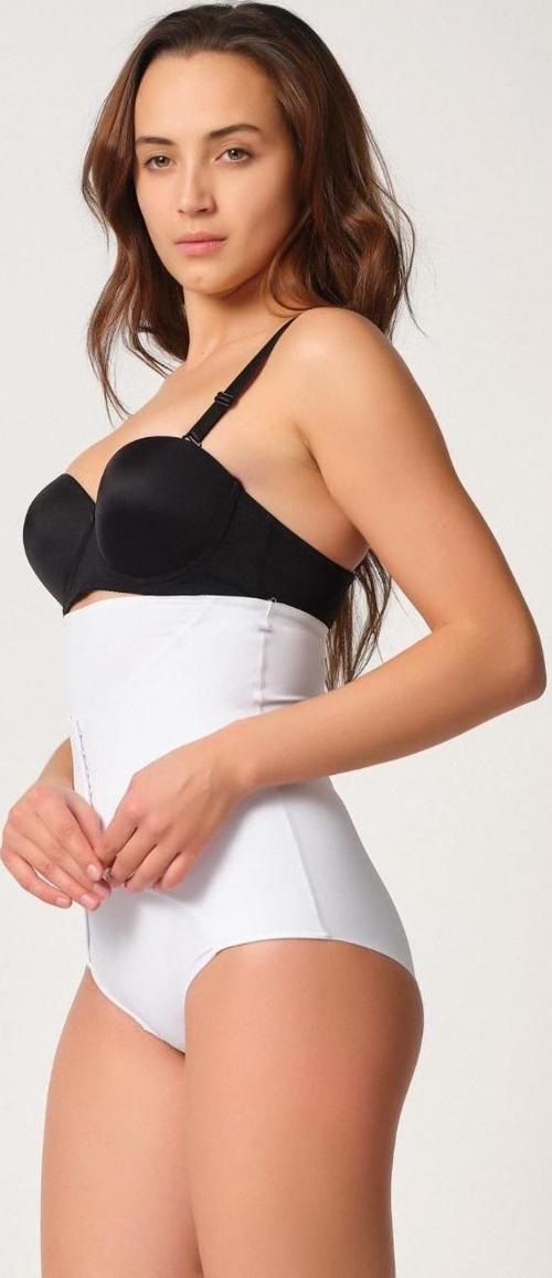 BEYAZ   Double Karın Agraf Destekli Slip Lazer Korse