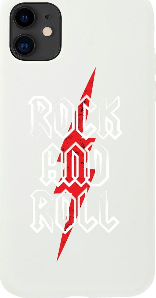 Iphone 11 Rock And Roll Tasarımlı Beyaz Telefon Kılıfı