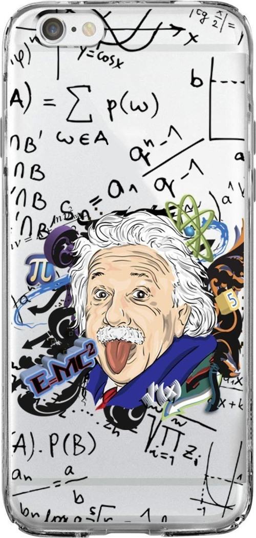 İphone 6 Plus Einstein In Formula Desenli Premium Şeffaf Silikon Kılıf