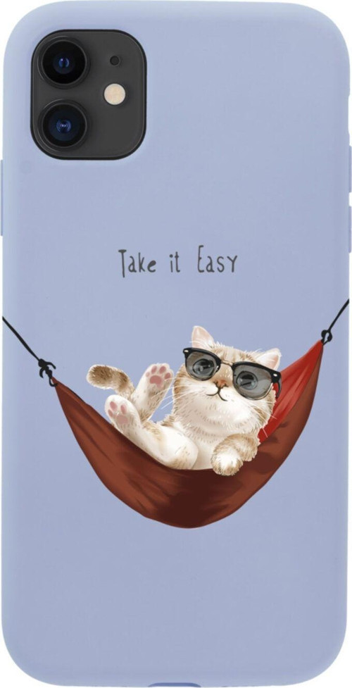 Iphone 11 Take It Easy Tasarımlı Lila Telefon Kılıfı