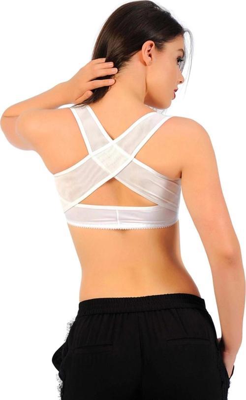 Beyaz Kadın Sırt Toparlayıcı Göğüs Dikleştirici Korse - 795