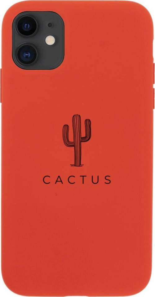 Iphone 11 Cactus Tasarımlı Kırmızı Telefon Kılıfı