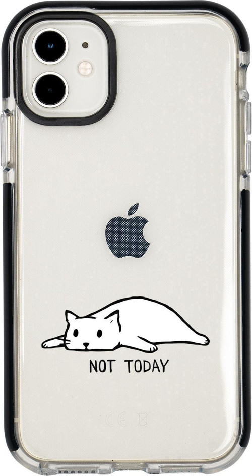 İphone 12 Not Today Desenli Candy Bumper Silikonlu Telefon Kılıfı