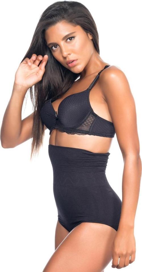 SİYAH   Yüksek Bel Desenli Double Slip Korse