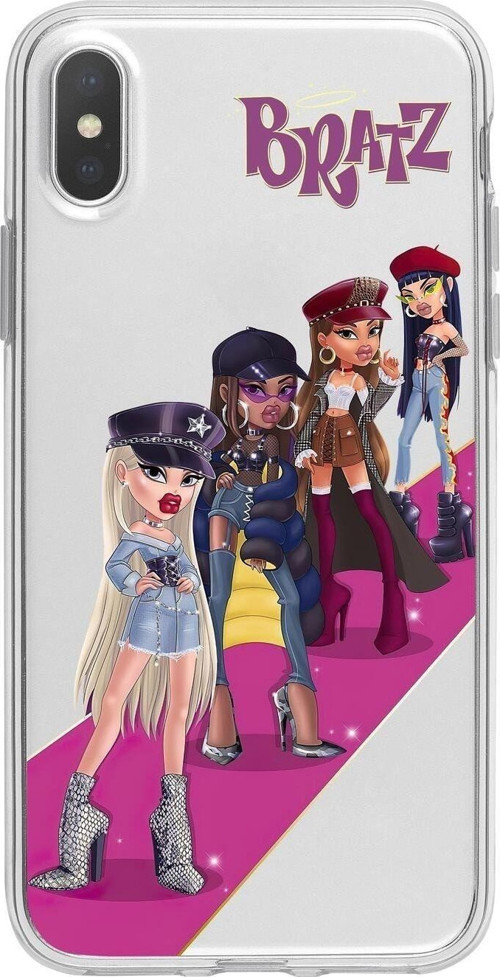 İphone Xs Uyumlu Bratz Tasarımlı Şeffaf Telefon Kılıfı