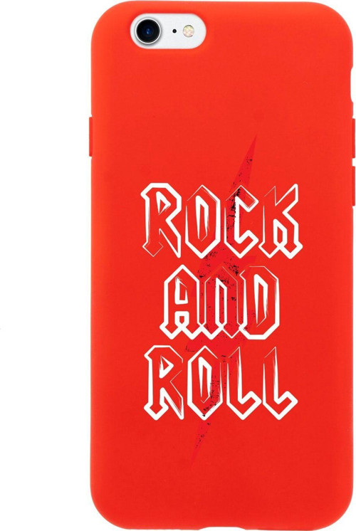 İphone Se Rock And Roll Tasarımlı Kırmızı Telefon Kılıfı