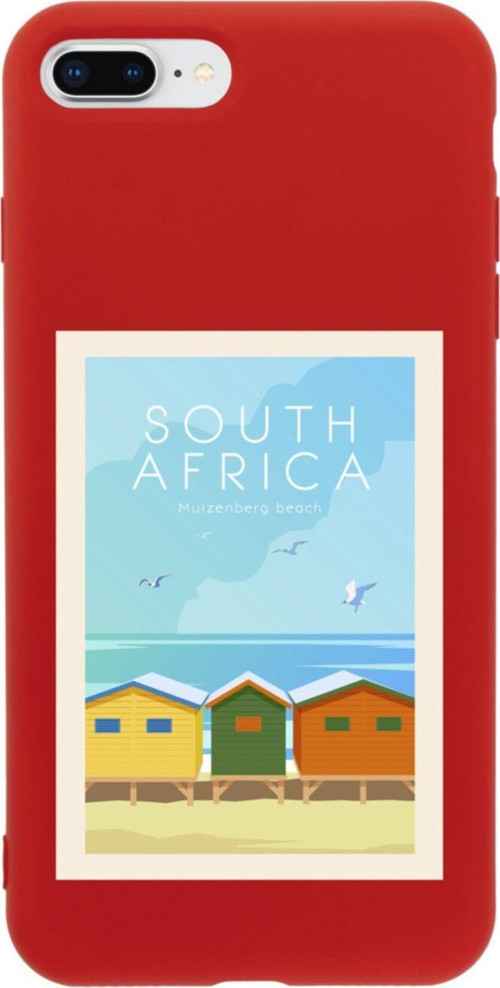 İphone 8 Plus South Africa Tasarımlı Kırmızı Telefon Kılıfı