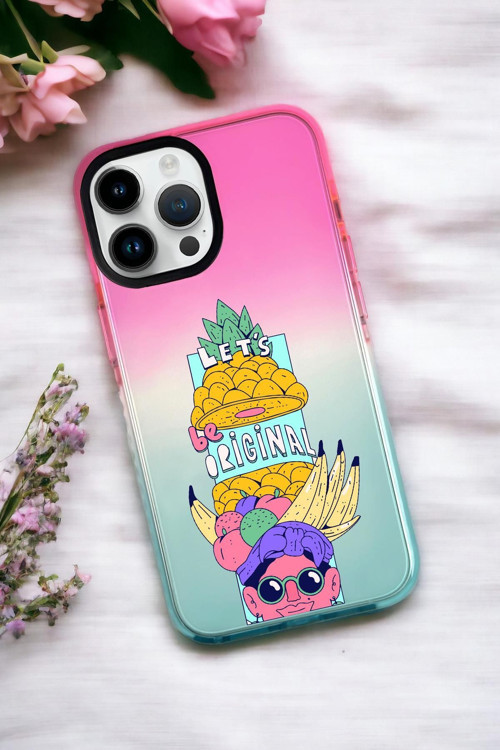 İphone 12 Pro Max Uyumlu Be Original Desenli Premium Rainbow Silikonlu Telefon Kılıfı