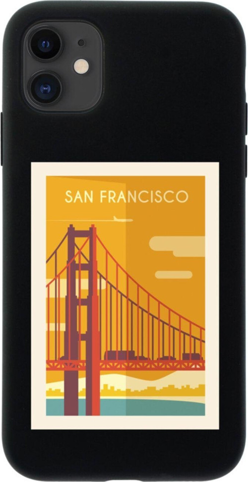 Iphone 11 San Francisco Tasarımlı Siyah Telefon Kılıfı
