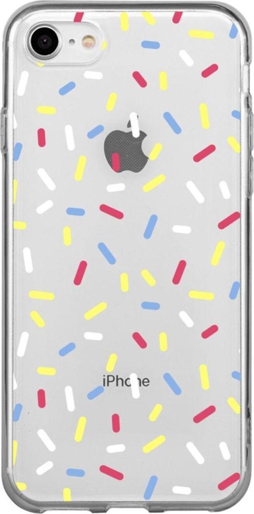 İphone 8 Renkli Noktalar Şeffaf Telefon Kılıfı
