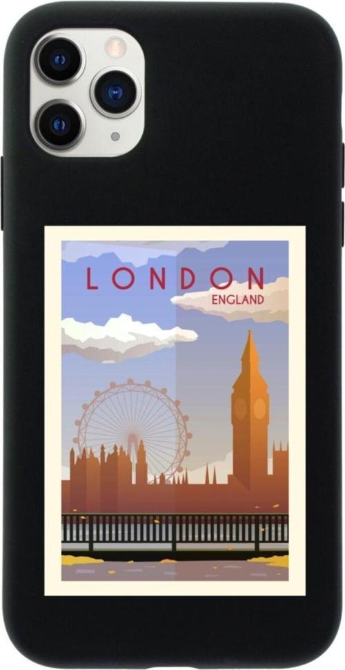 Iphone 11 Pro London Tasarımlı Siyah Telefon Kılıfı