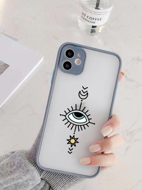 Iphone 11 Uyumlu Füme Kamera Lens Korumalı Nazar Göz Desenli Lüx Telefon Kılıfı