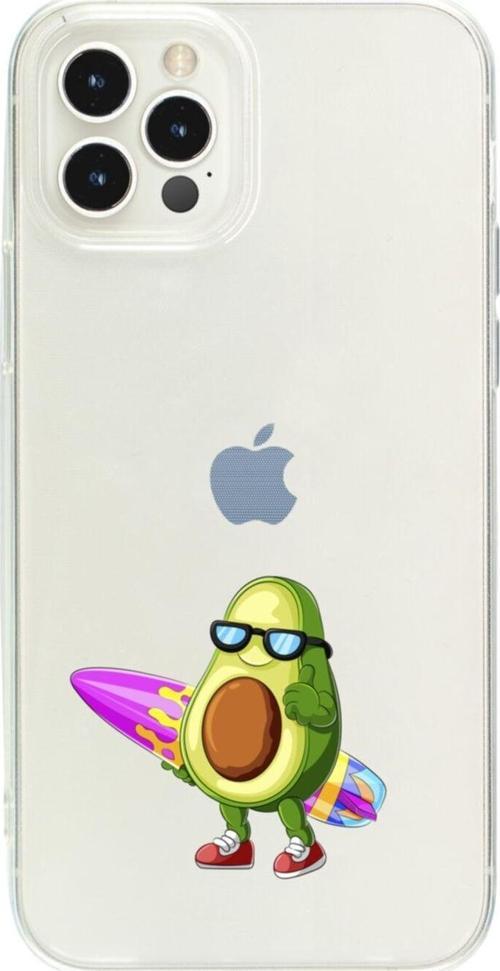 Iphone 12 Pro Mx Sörfçü Avokado Şeffaf Telefon Kılıfı