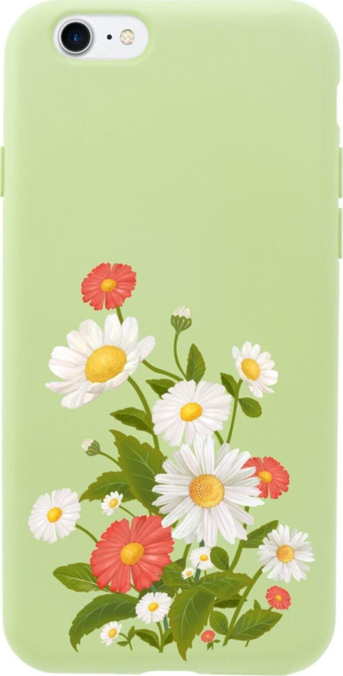 İphone 8 Daisy Tasarımlı Yeşil Telefon Kılıfı