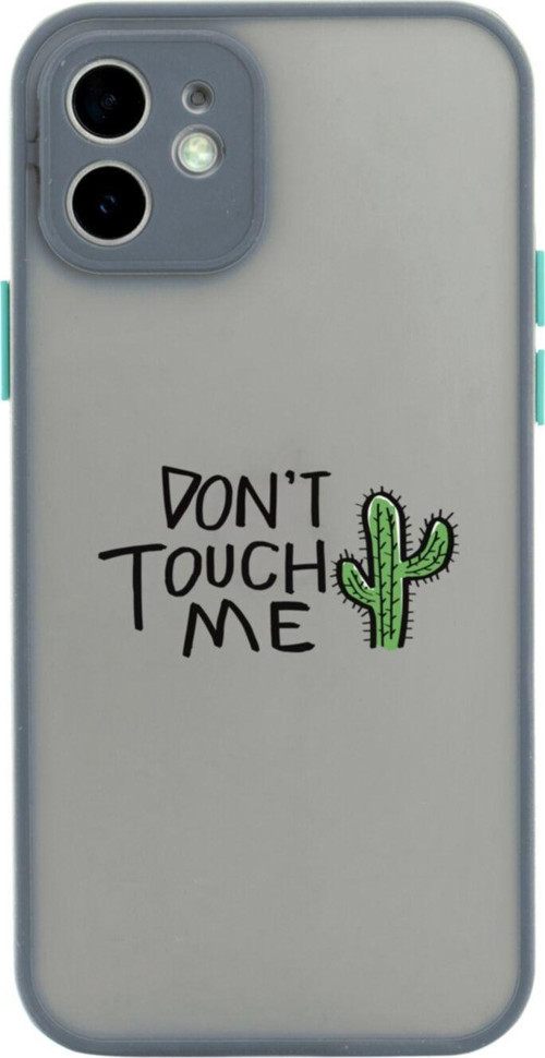 Iphone 11 Lüx Kamera Lens Korumalı Dont Touch Me Gri Telefon Kılıfı