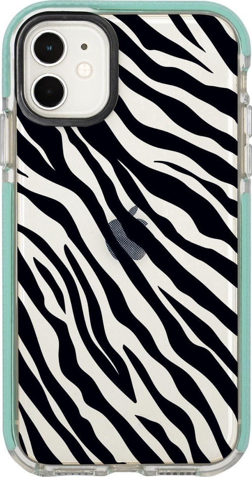 İphone 12 Zebra Pattern Candy Bumper Silikonlu Telefon Kılıfı