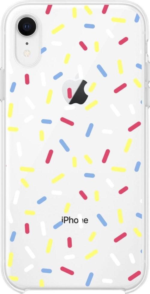 İphone Xr Renkli Noktalar Şeffaf Telefon Kılıfı