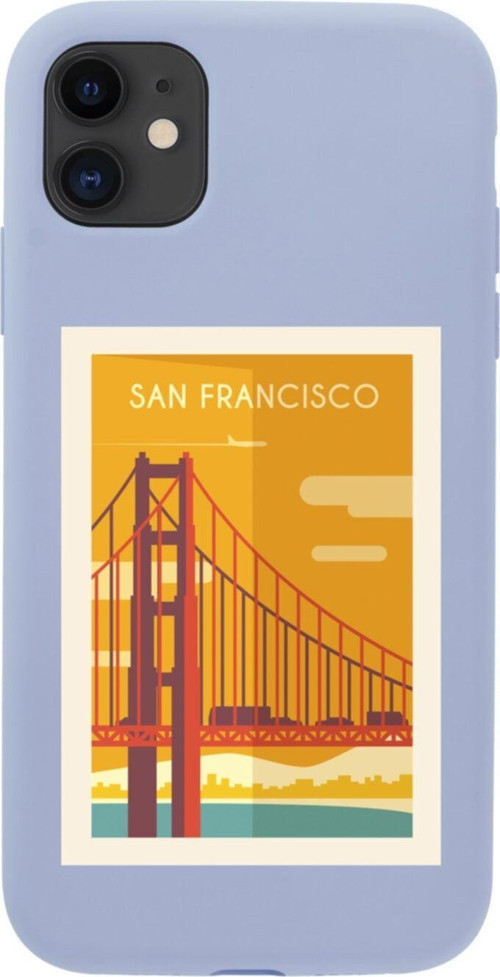 Iphone 11 San Francisco Tasarımlı Lila Telefon Kılıfı