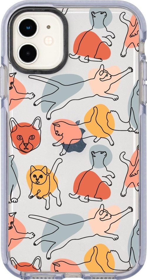 Iphone 11 Sevimli Kedi Figürleri Candy Bumper Silikonlu Telefon Kılıfı