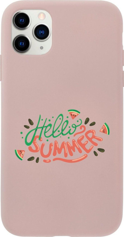 Iphone 11 Pro Max Hello Summer Tasarımlı Pembe Telefon Kılıfı