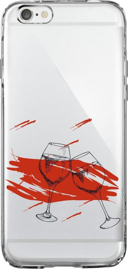 İphone 6S Spilled Wine Premium Şeffaf Silikon Kılıf
