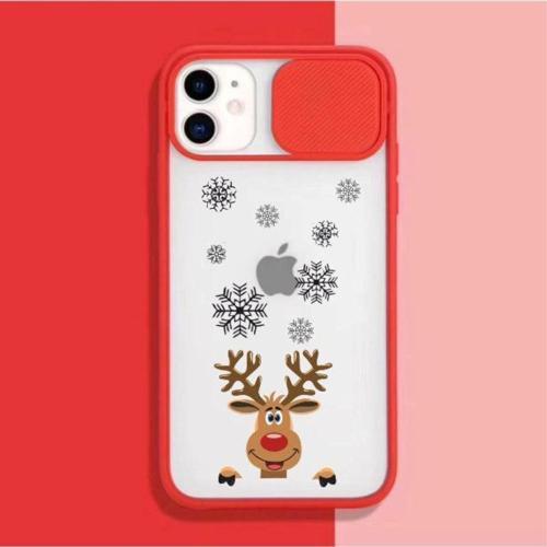 Geyik Tasarımlı Iphone 11 Kamera Korumalı Kırmızı Telefon Kılıfı