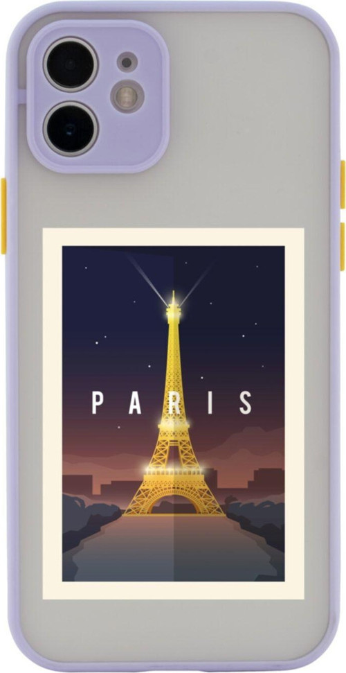 Iphone 11 Lüx Kamera Lens Korumalı Paris Lila Telefon Kılıfı