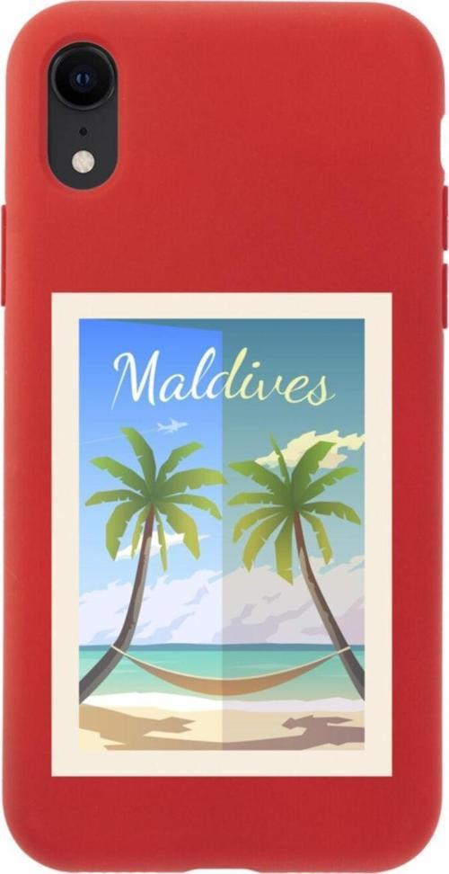 İphone Xr Maldives Tasarımlı Kırmızı Telefon Kılıfı