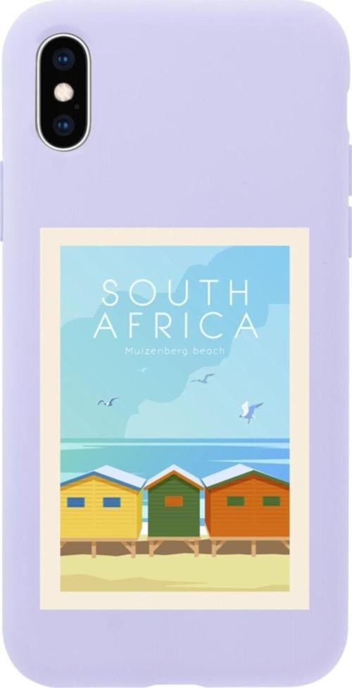 İphone X South Africa Tasarımlı Lila Telefon Kılıfı