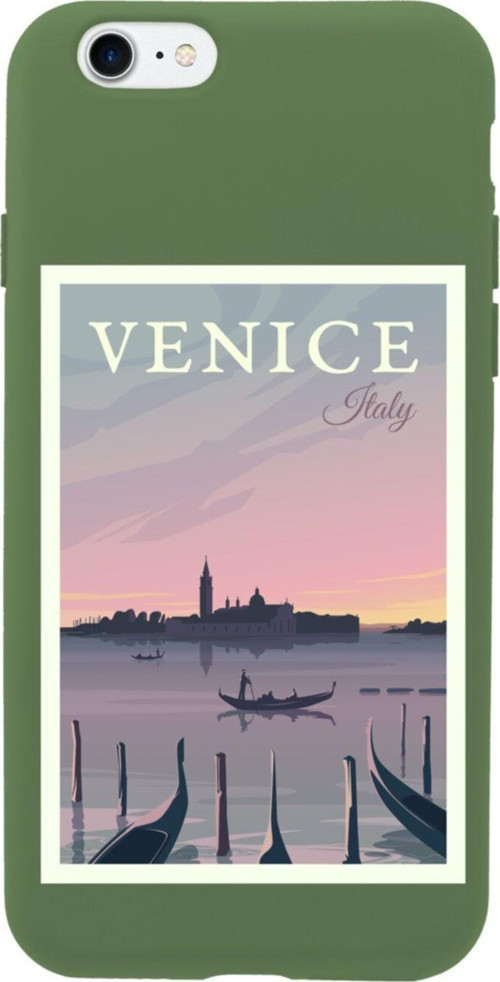 İphone 8 Venice Italy Tasarımlı Haki Telefon Kılıfı