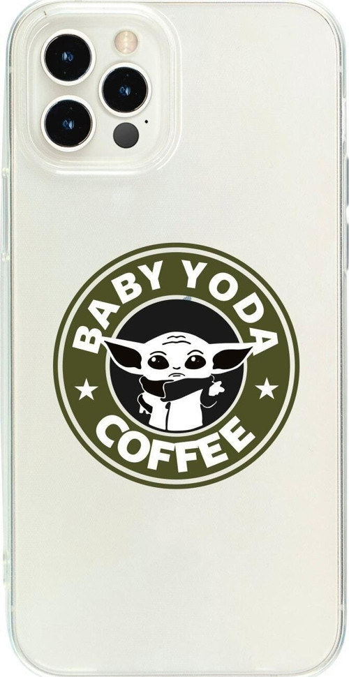 İphone 15 Pro Max Baby Yoda Desenli Şeffaf Telefon Kılıfı