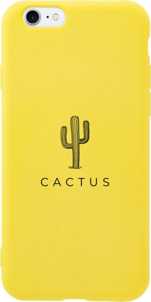 İphone 7 Cactus Tasarımlı Sarı Telefon Kılıfı