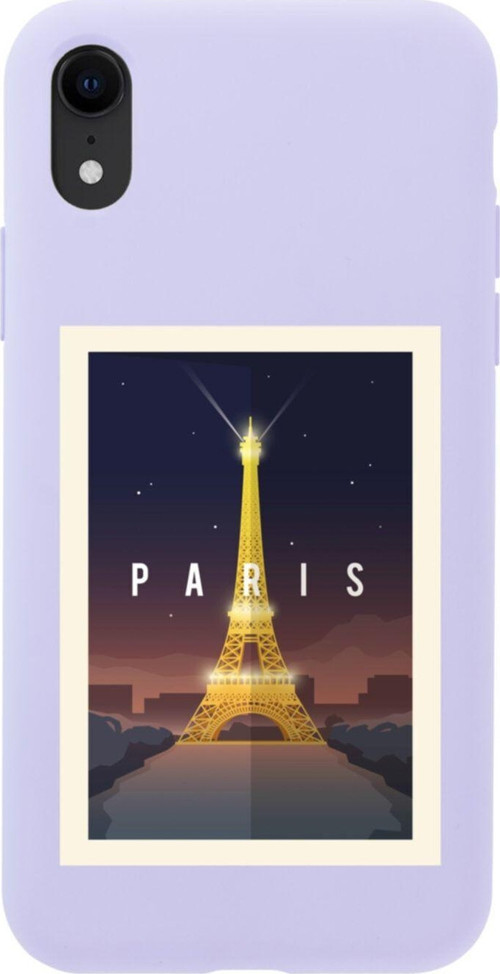 İphone Xr Paris Tasarımlı Lila Telefon Kılıfı