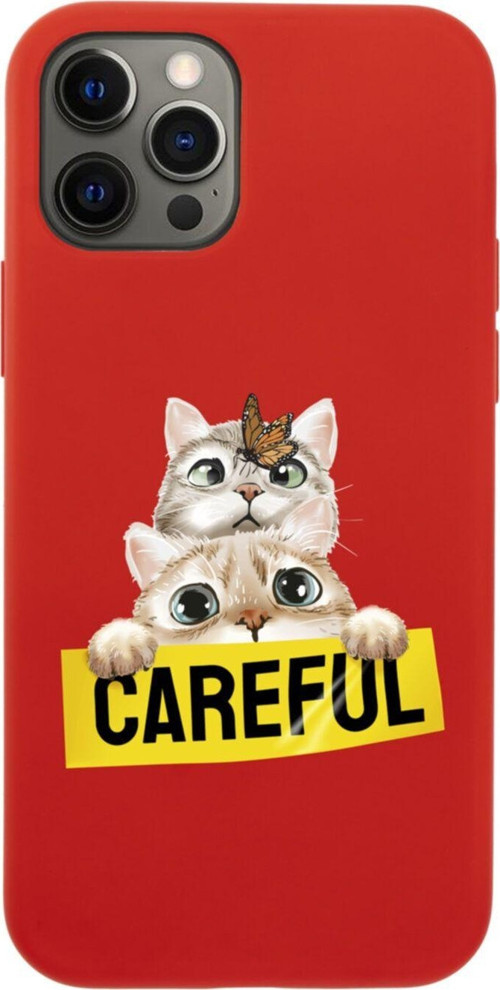 Iphone 12 Pro Careful Tasarımlı Kırmızı Telefon Kılıfı