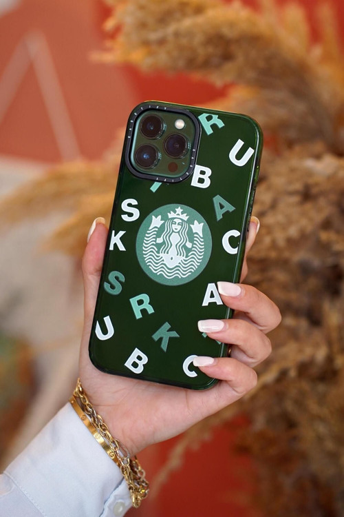 İphone 14 Pro Uyumlu Casetify Star Logo Desenli Premium Silikonlu Telefon Kılıfı