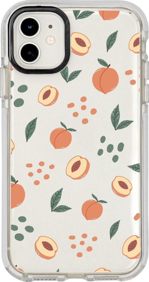 İphone 12 Uyumlu Şeftali Pattern Candy Bumper Silikonlu Telefon Kılıfı