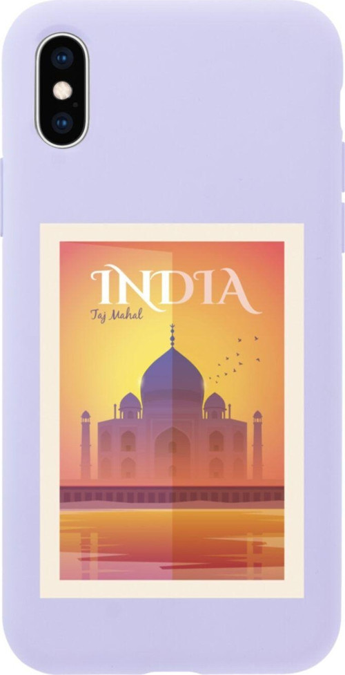 İphone Xs Tac Mahal India Tasarımlı Lila Telefon Kılıfı