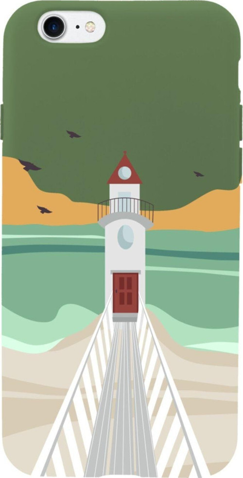 İphone 7 Lighthouse Tasarımlı Haki Telefon Kılıfı