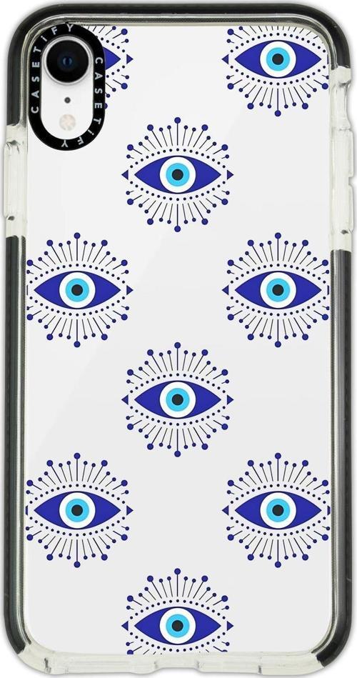 İphone Xr Uyumlu Casetify Mystic Aura Desenli Anti Shock Premium Silikonlu Siyah Kenar Detaylı Telef