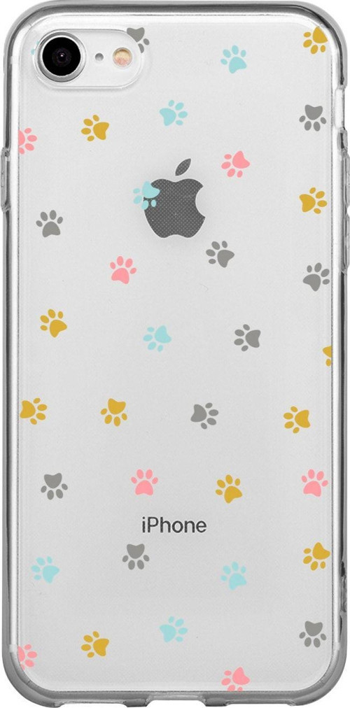 İphone 7 Pati Desenli Şeffaf Telefon Kılıfı