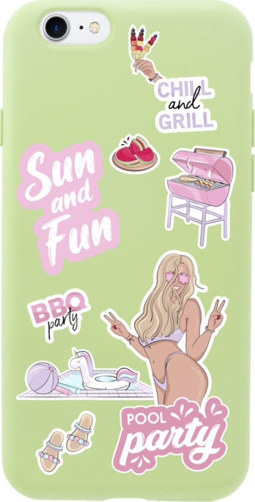 İphone Se Pool Party Tasarımlı Yeşil Telefon Kılıfı