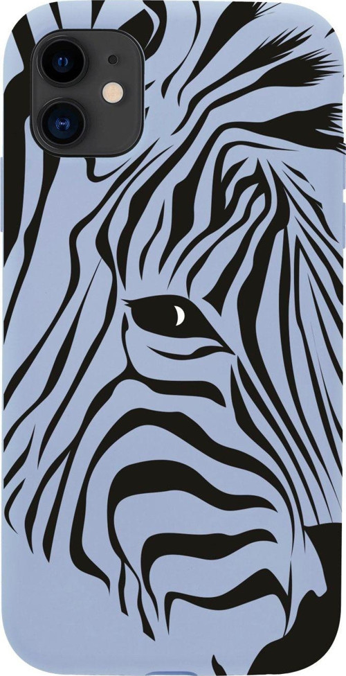 Iphone 11 Zebra Head Tasarımlı Lila Telefon Kılıfı