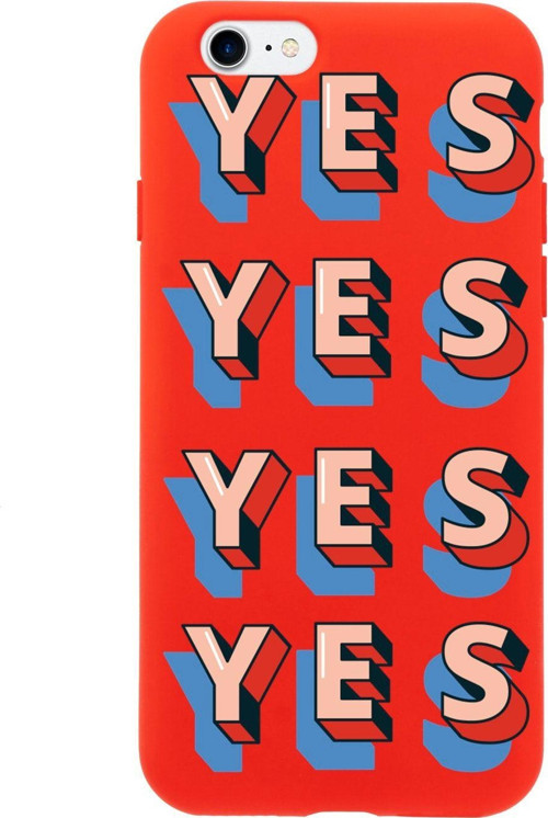 İphone 8 Yes Retro Tasarımlı Kırmızı Telefon Kılıfı